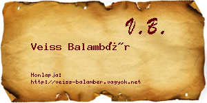 Veiss Balambér névjegykártya